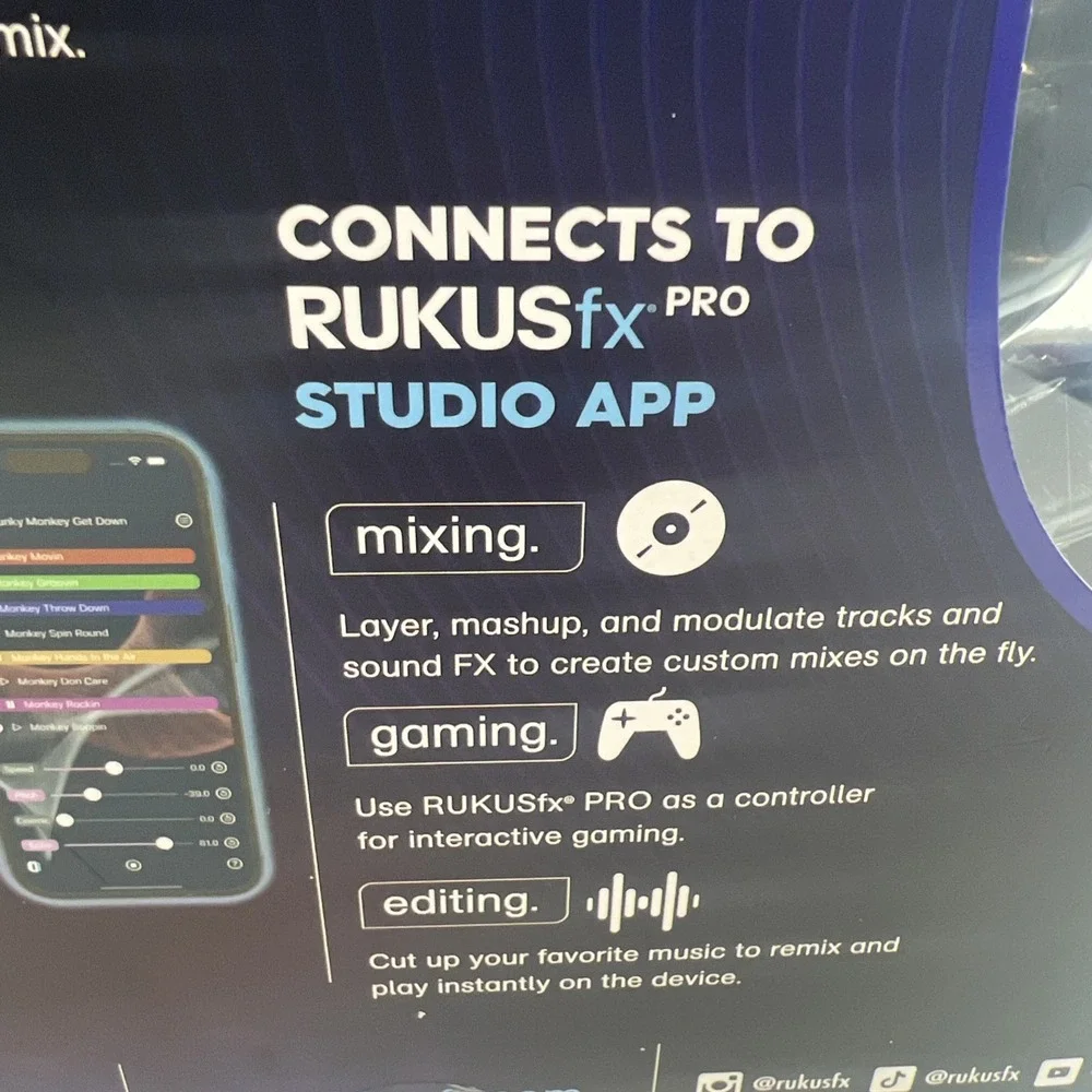RUKUSfx Pro Motion Controlled Music Mixer 120+ Tracks‎ BeatSnap Technology